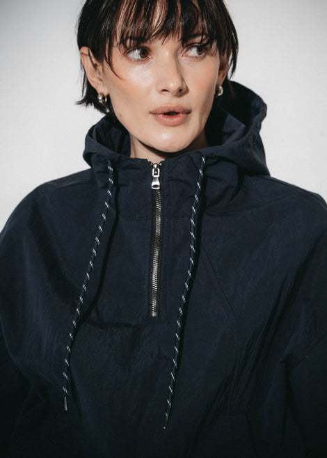 Muse cotton hoodie sweater jacket | Navy