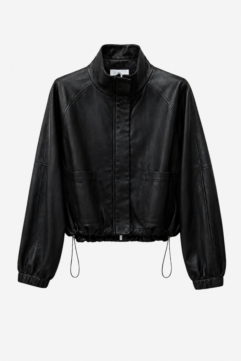 Nerina eco leather bomber jacket | Black