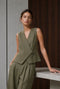 Nyra viscose blend waistcoat | Brown