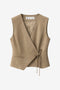 Nyra viscose blend waistcoat | Brown