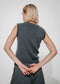 Oda back knitted viscose vest | Grey