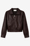 Pola eco leather bomber jacket | Dark Brown