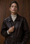 Pola eco leather bomber jacket | Dark Brown