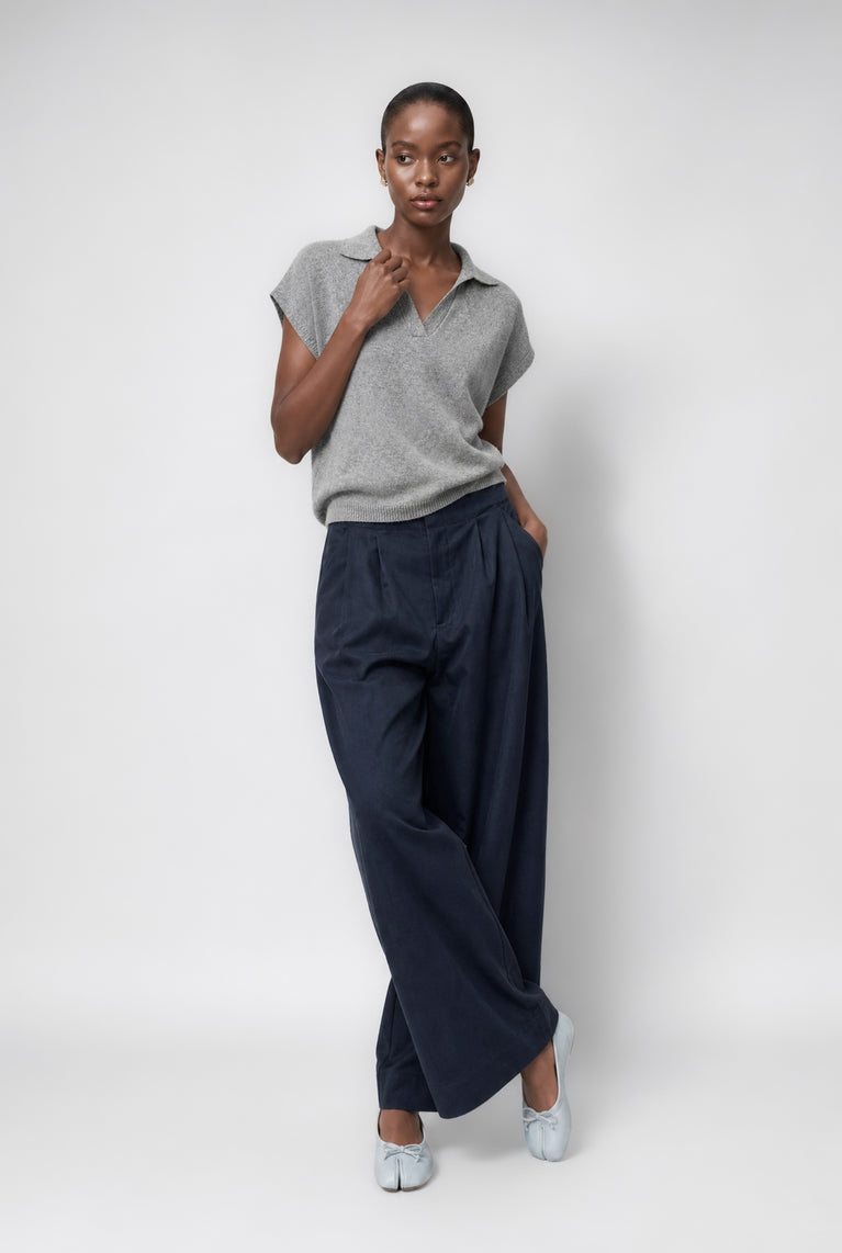 Harlow cotton fancy pants | Navy