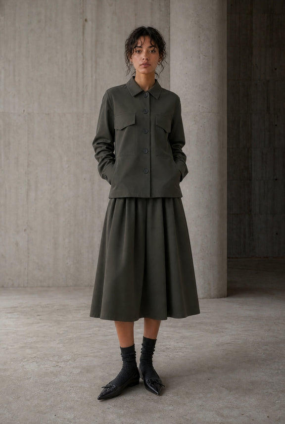 Raika skirt technical jersey | Army