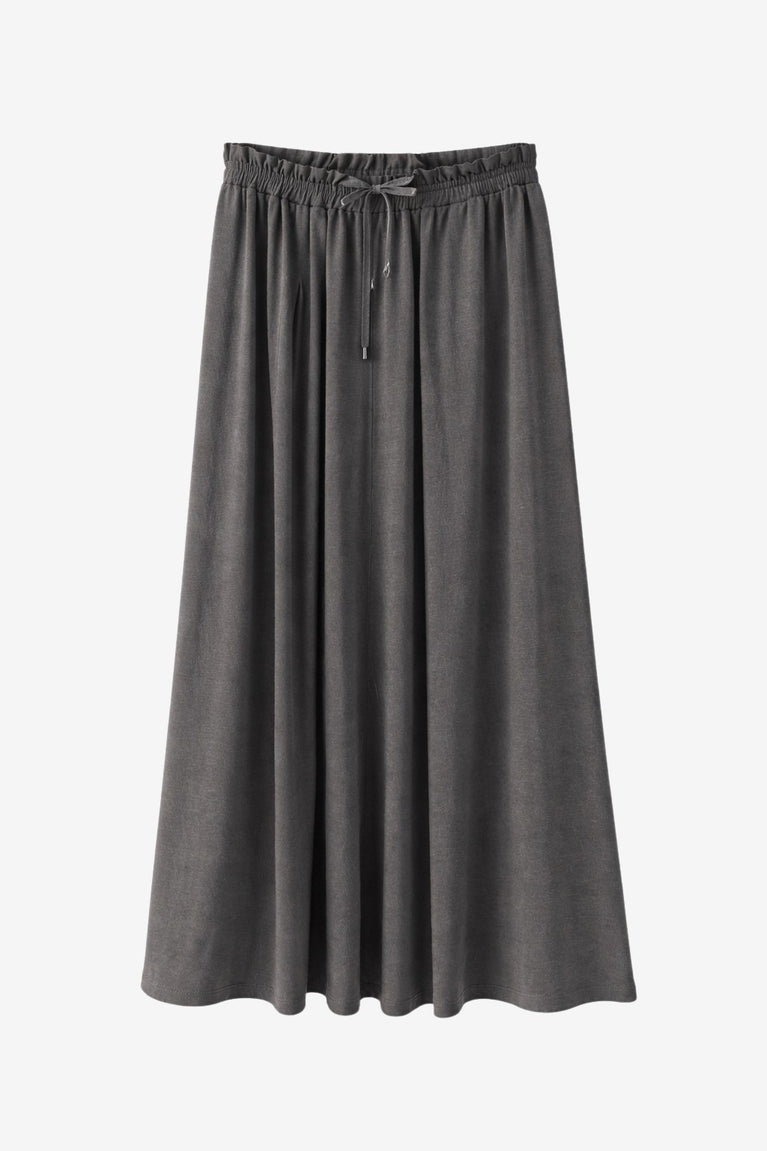 Rapanui light flannel long skirt | Dark Grey