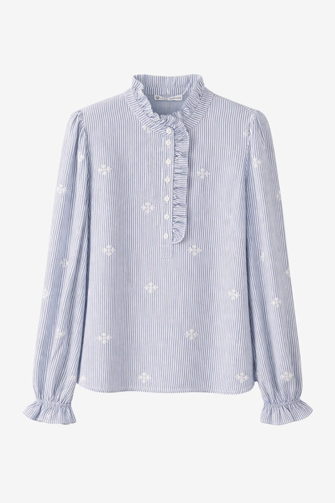 Rina striped blouse | Blue White