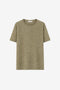 Rora plain knit long top | Green Melange