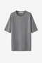 Rora plain knit long top | Grey Melange