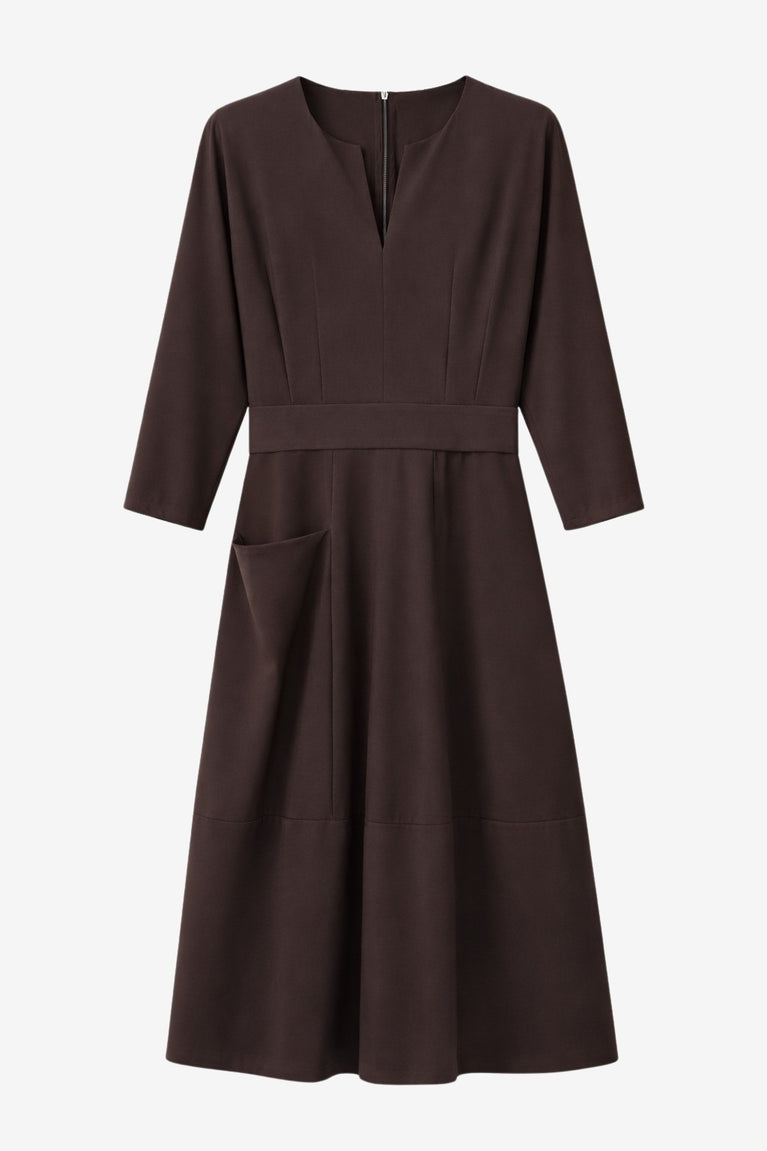 Sasha dress Sensitive tech fabric | Chocolate