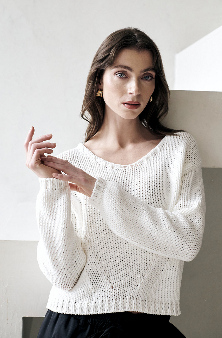 Fancy cotton Pullover E20197S | Off White
