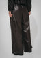 Sienna eco leather wide-leg pants | Dark Brown