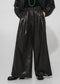 Sienna eco leather wide-leg pants | Dark Brown