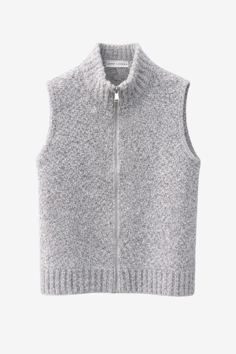Vest Boucle long zip | Grey