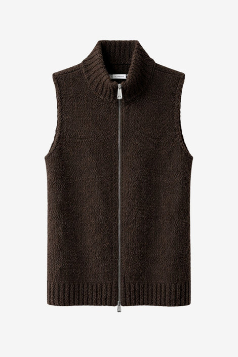 Vest Boucle long zip | Brown