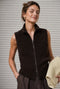 Vest Boucle long zip | Brown