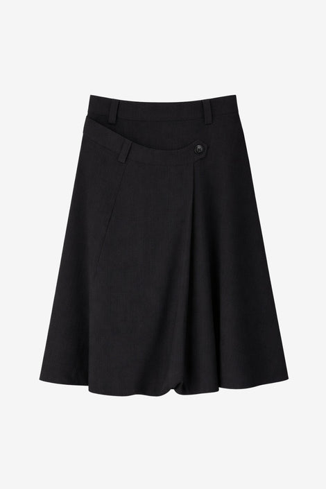 Tess viscose balloon skirt | Black