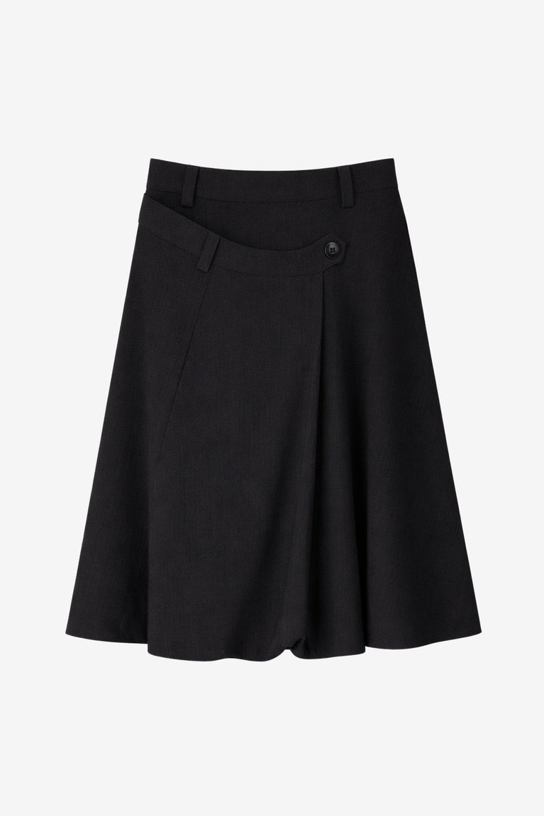 Tess viscose balloon skirt | Black