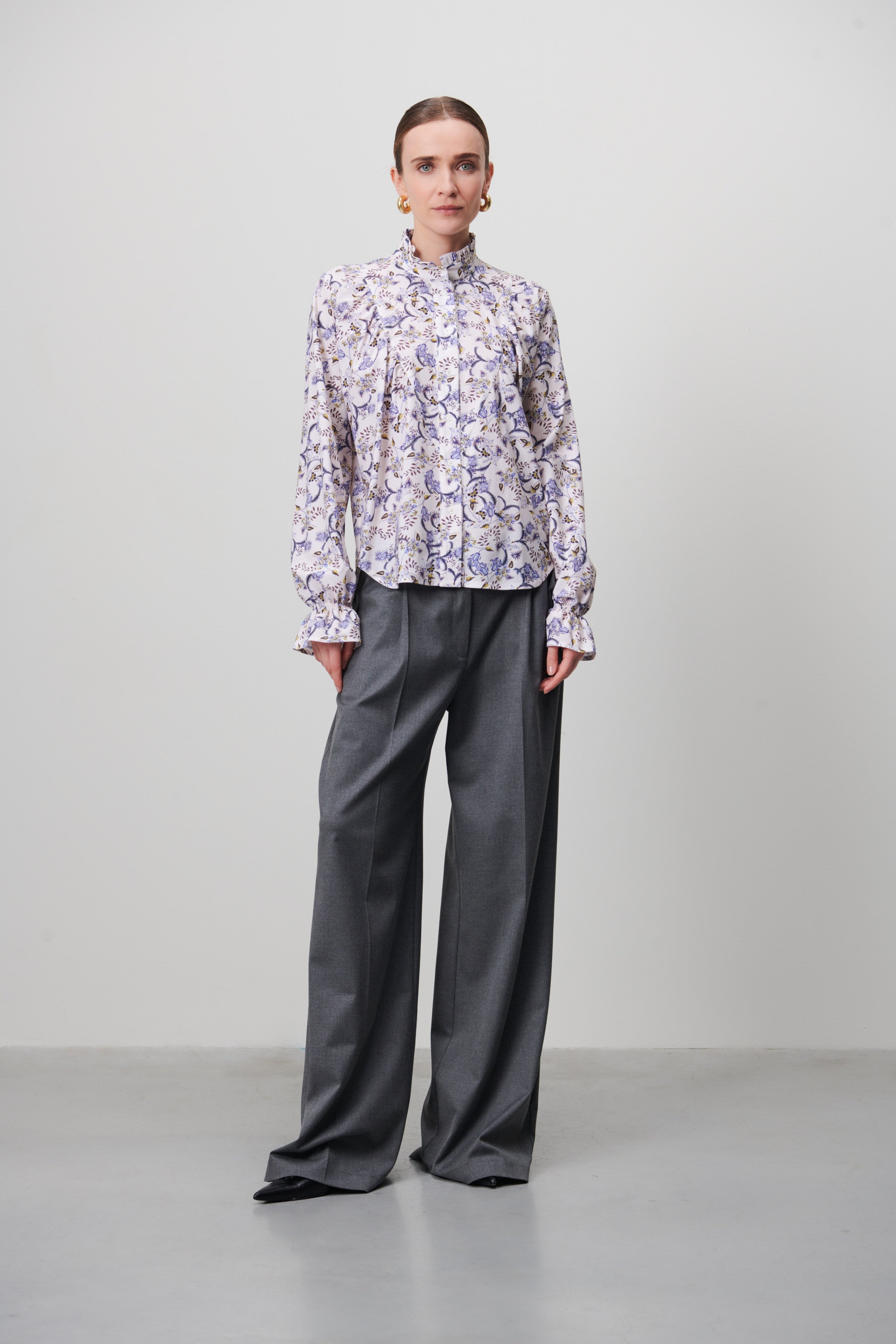 Roberta Blouse Technical Jersey Ecru Jane Lushka