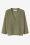 V-neck melange pullover 26553 | Green