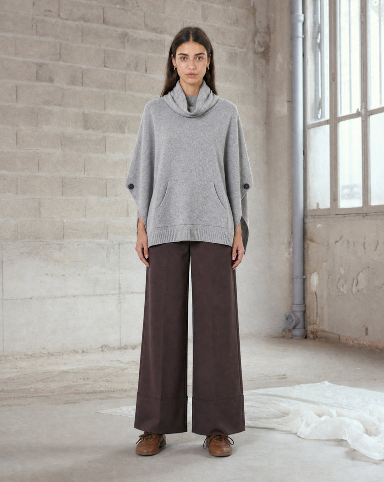Dyed poncho NB98 | Medium Grey