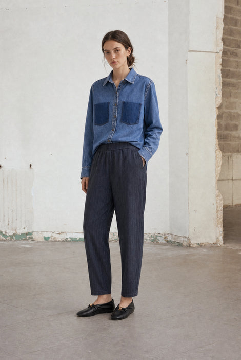 Viscose barel Pants | Blue