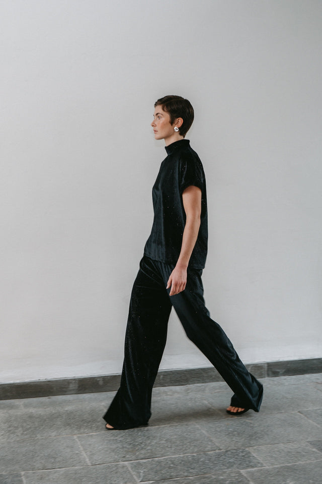 Simone velvet pants Simone velvet pants | Black shiny