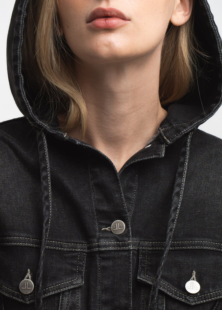 Jessie faded hood jacket | Faded Black