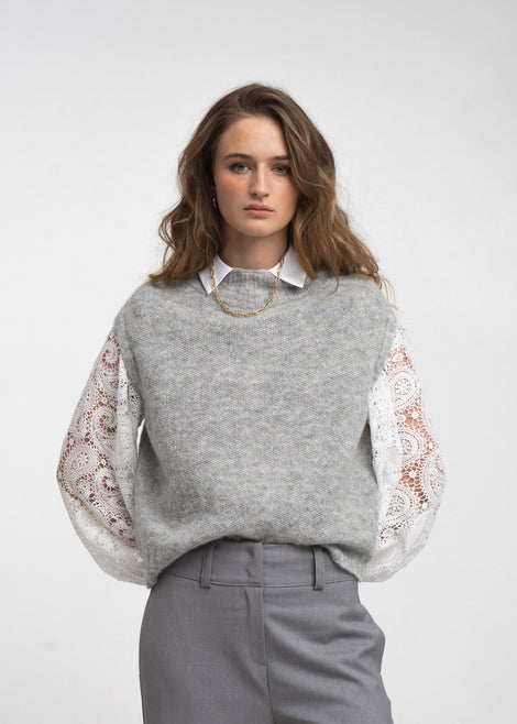 Abigail alpaca vest EX H24179 | Grey