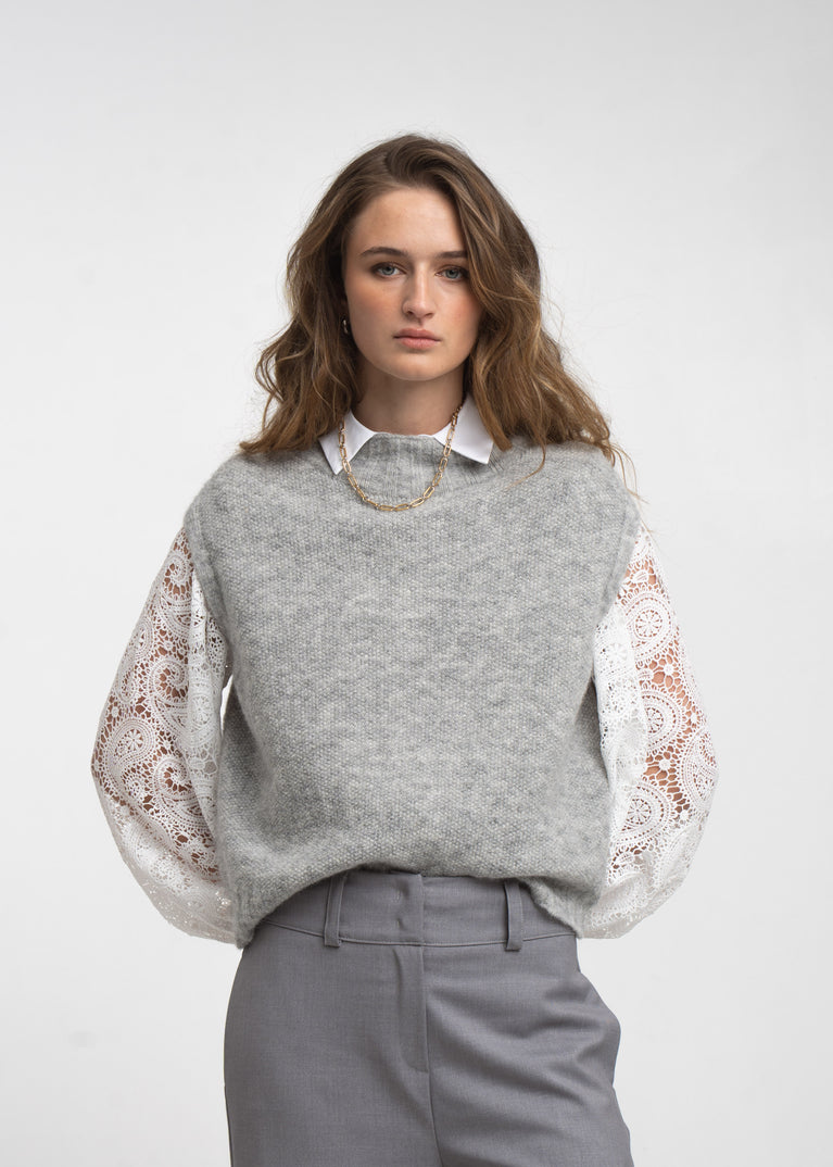 Abigail alpaca vest EX H24179 | Grey