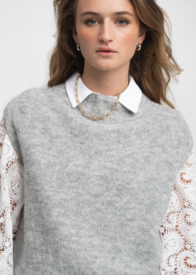 Abigail alpaca vest EX H24179 | Grey