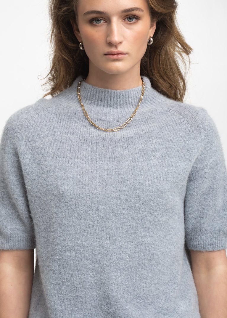 Alpaca knitted dyed top WP09 | Light Grey