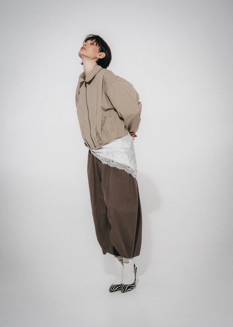 Blaze pleated bomber jacket | Grayish Green