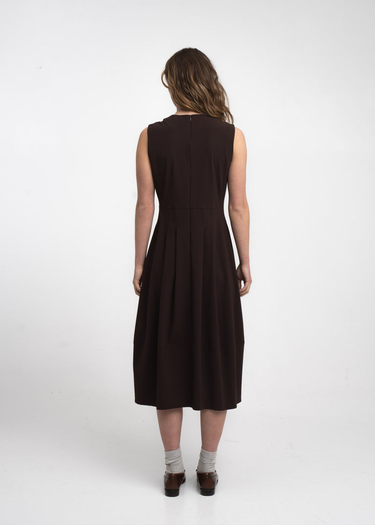 Heide dress technical jersey | Chocolate