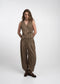 Nyra viscose blend waistcoat | Brown