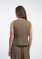 Nyra viscose blend waistcoat | Brown