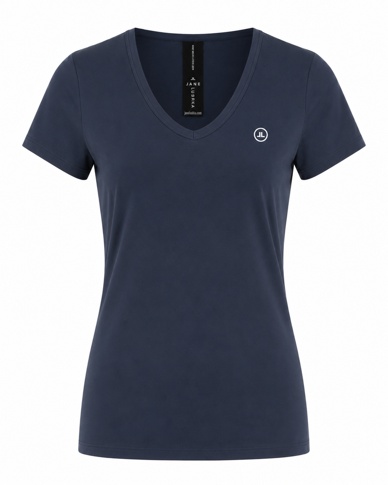 T shirt V Neck Easy Wear Organic Cotton | Blue