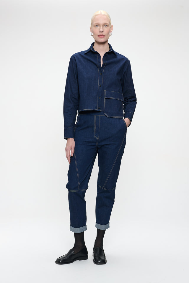 Kerry denim blouse | Blue denim