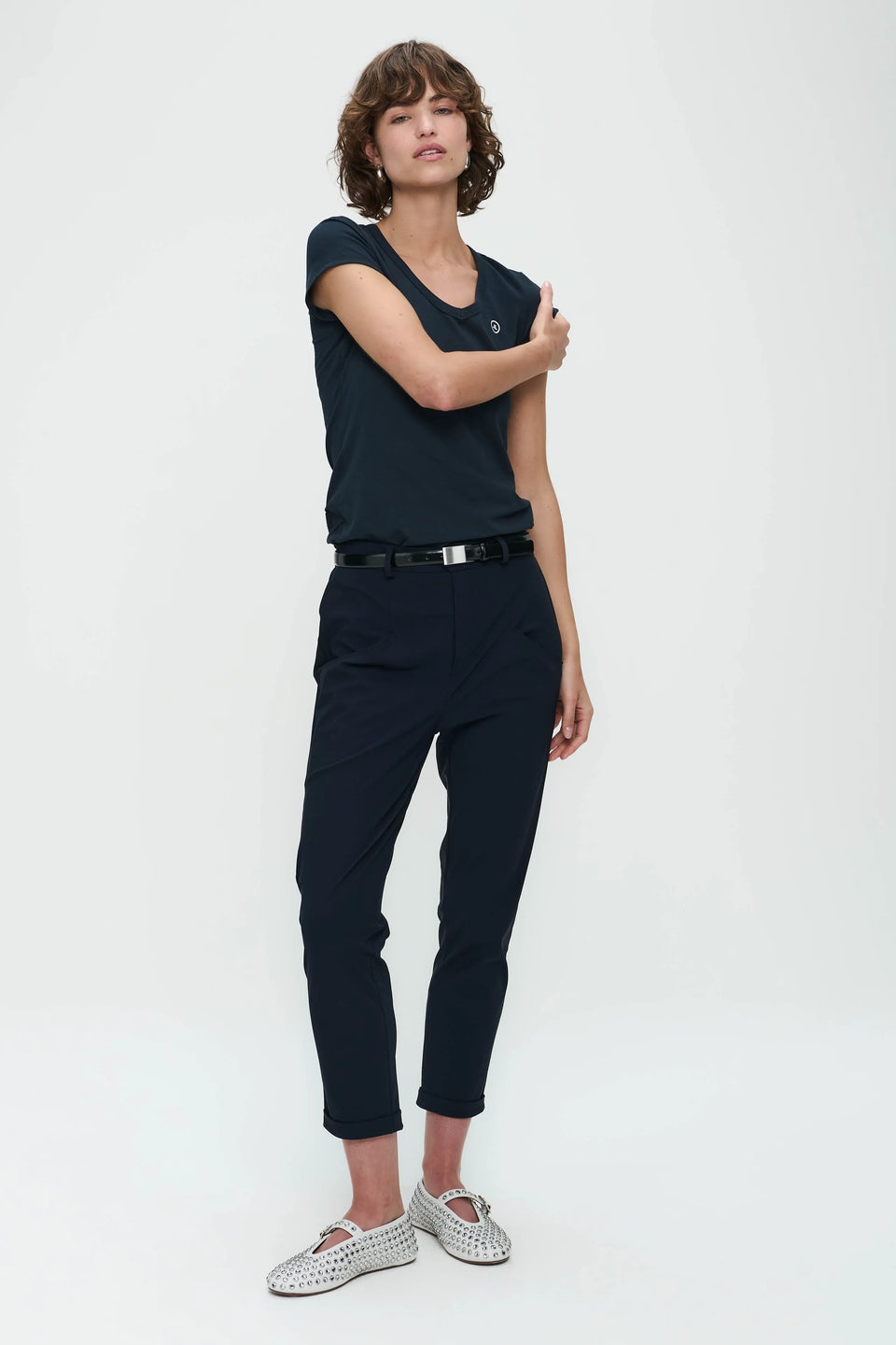 T shirt V Neck Easy Wear Organic Cotton | Blue