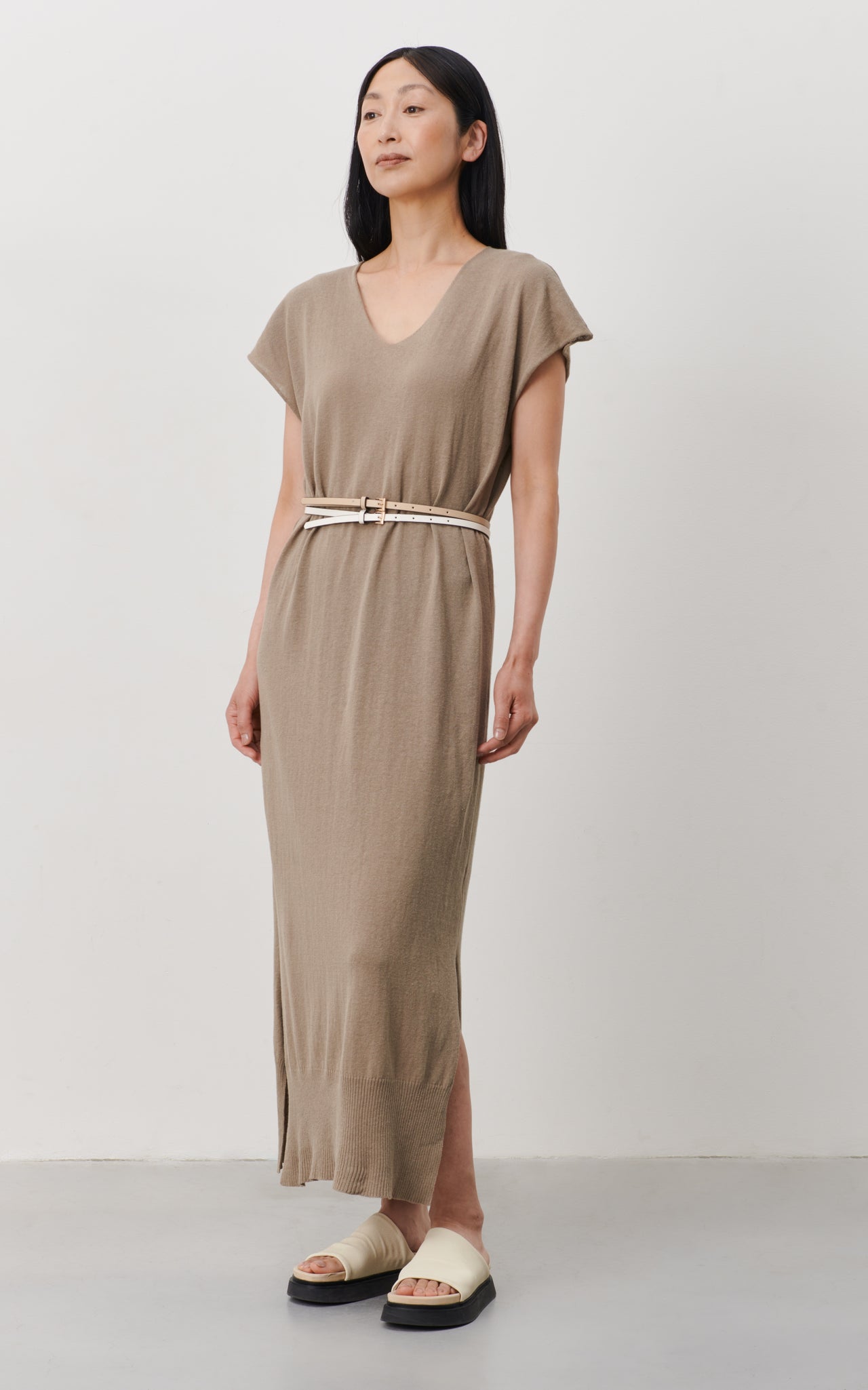 Ria WS strech technical jersey dress | Black