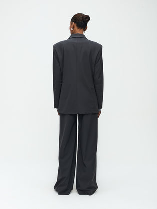 Lennard Oversize Blazer Technical Jersey | Dark Grey