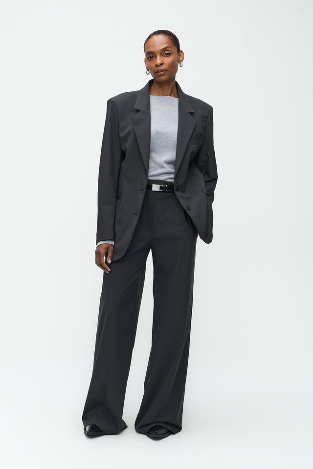 Lennard Oversize Blazer Technical Jersey | Dark Grey