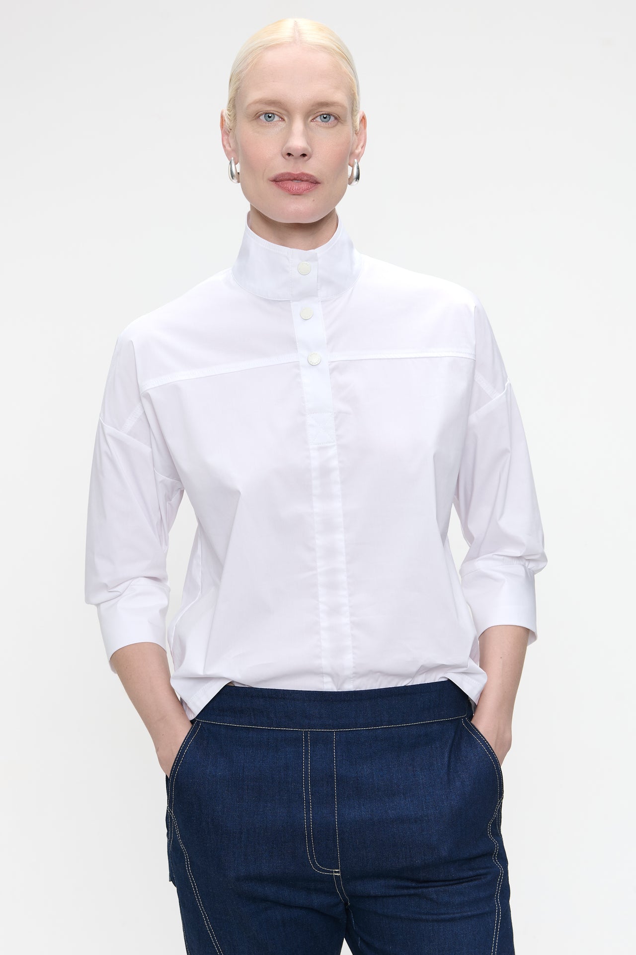Angelika poplin top | White