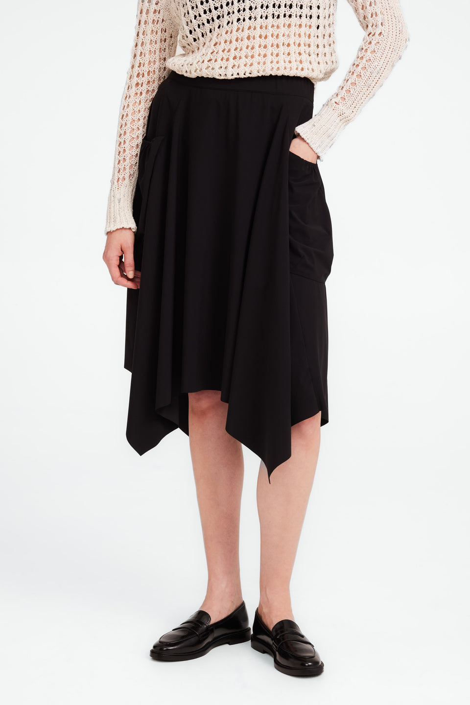 Caro stretch technical jersey skirt | Black