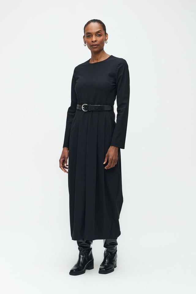 Jackie Dress/LS Technical Jersey | Black