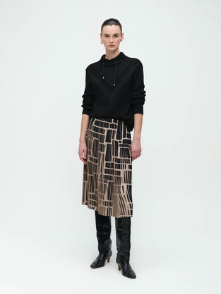 Senia Studio Skirt | Black Beige