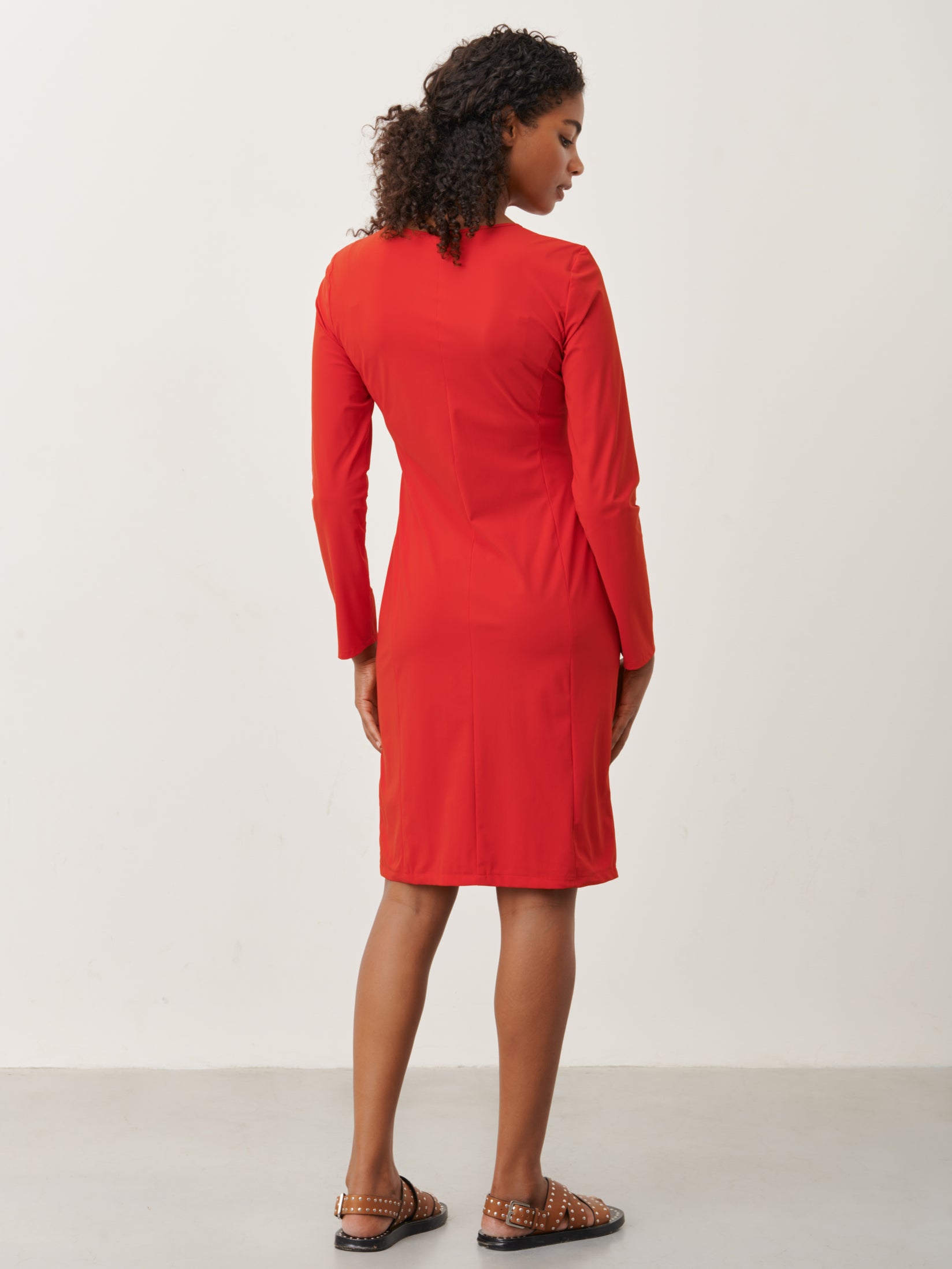 Scarlet Dress-LS Technical Jersey | Red