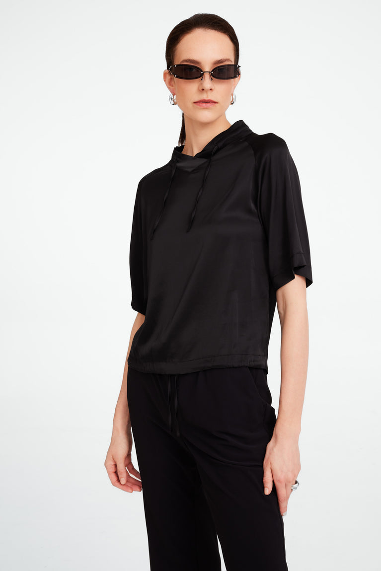 Gia strech viscose top | Black