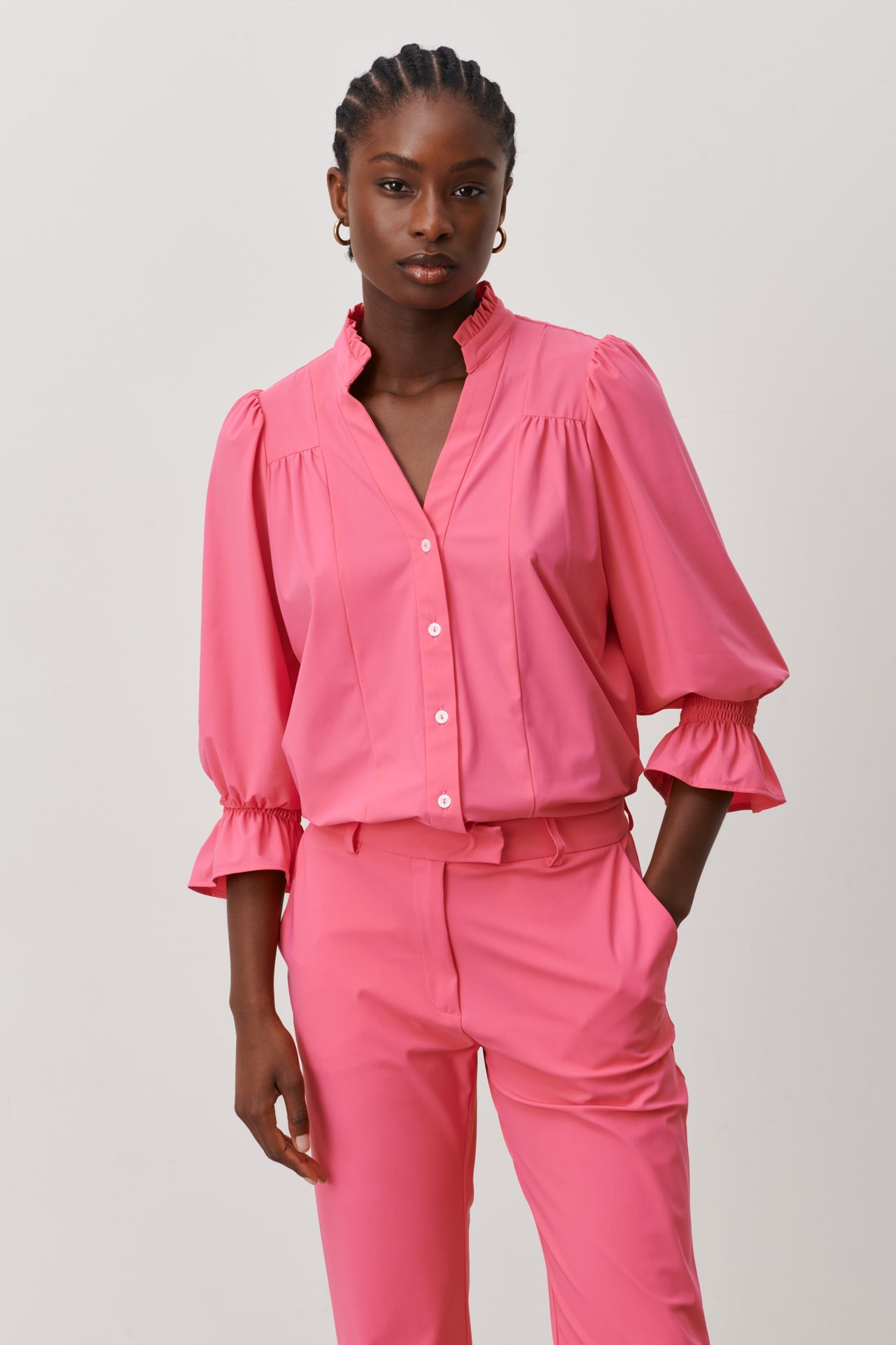 Olivia Blouse Technical Jersey | Pink