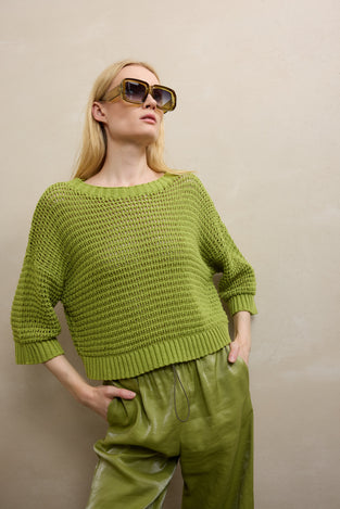 Cotton fibers pullover 25019 | Green